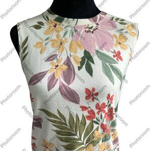 P. J. Salvage Small Multicolor Floral Sleeveless Sweater